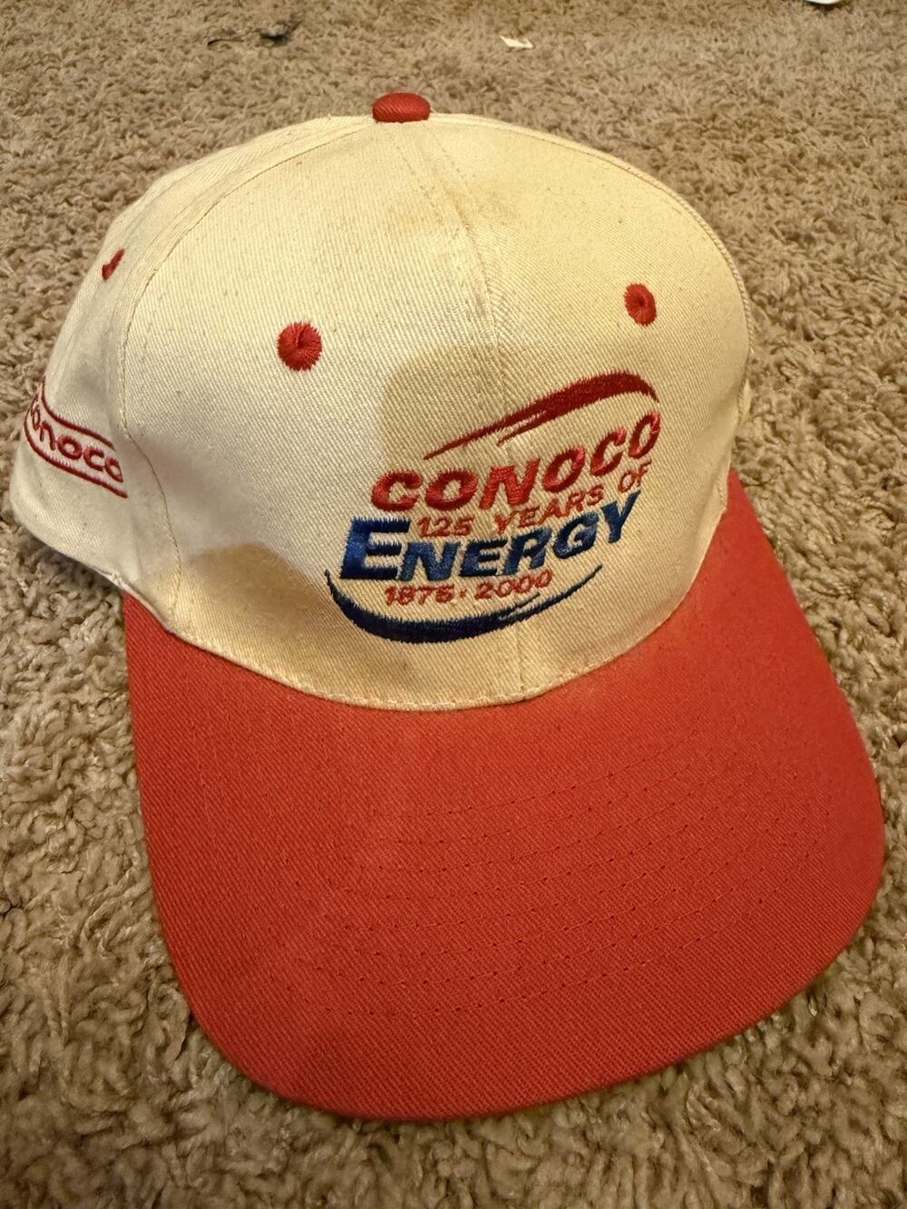 Vintage Conoco Hat 125 Years of Energy 1875-2000 Snapback Cap Gas Oil Promo Y2K